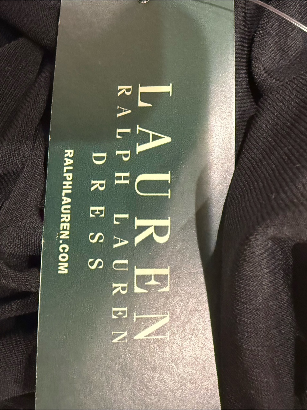 Ralph Lauren Black Surplice Ruched-Side Midi Dress - Picture 9 of 9